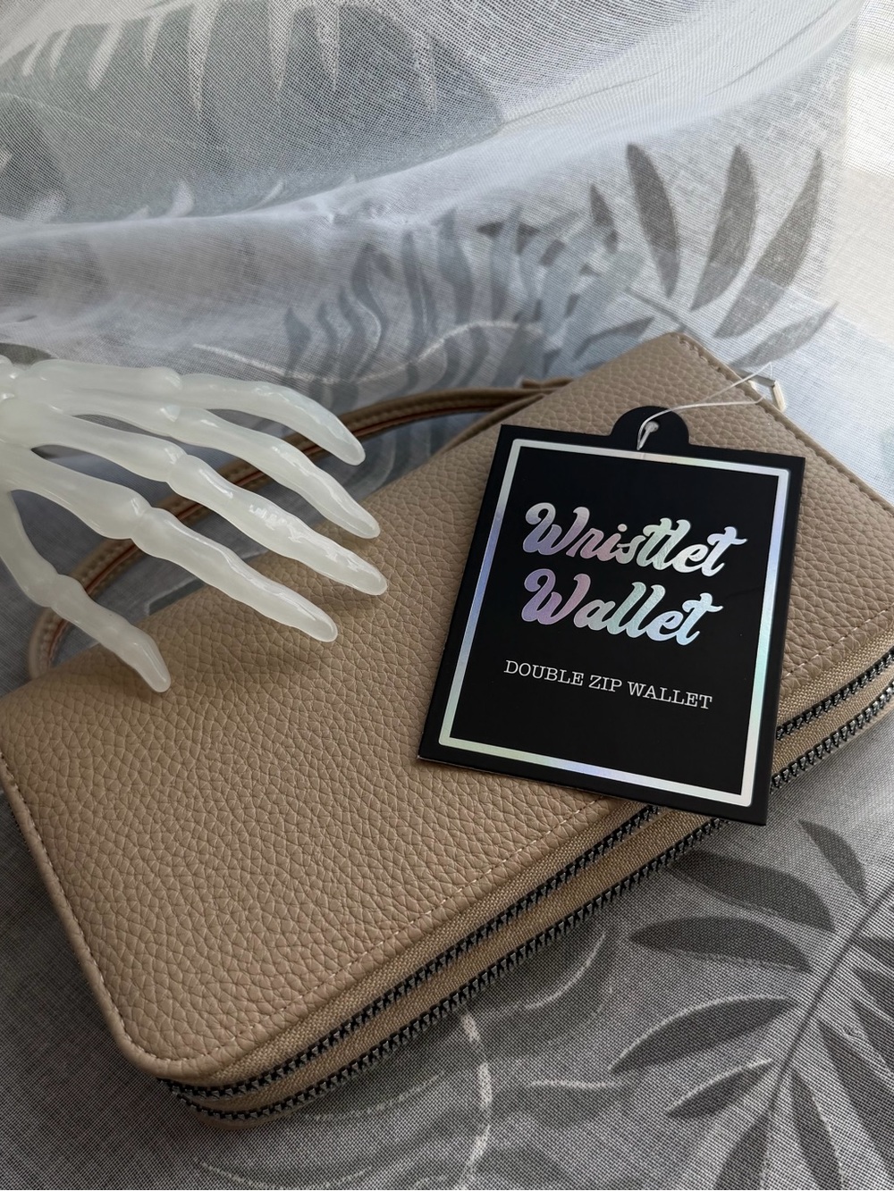 Taupe Wristlet Wallet - Double Zip Wristlet Wallet